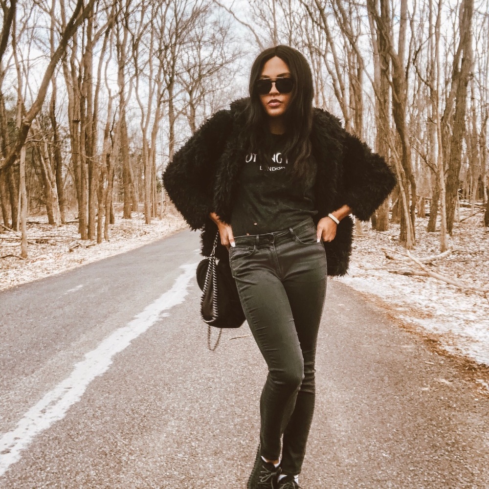 Black Faux Fur Coat - Picture 3 of 7